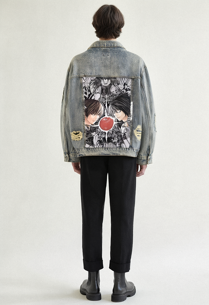 REWORKED 005: "MOONLIGHT" DISTRESSED DENIM JACKET