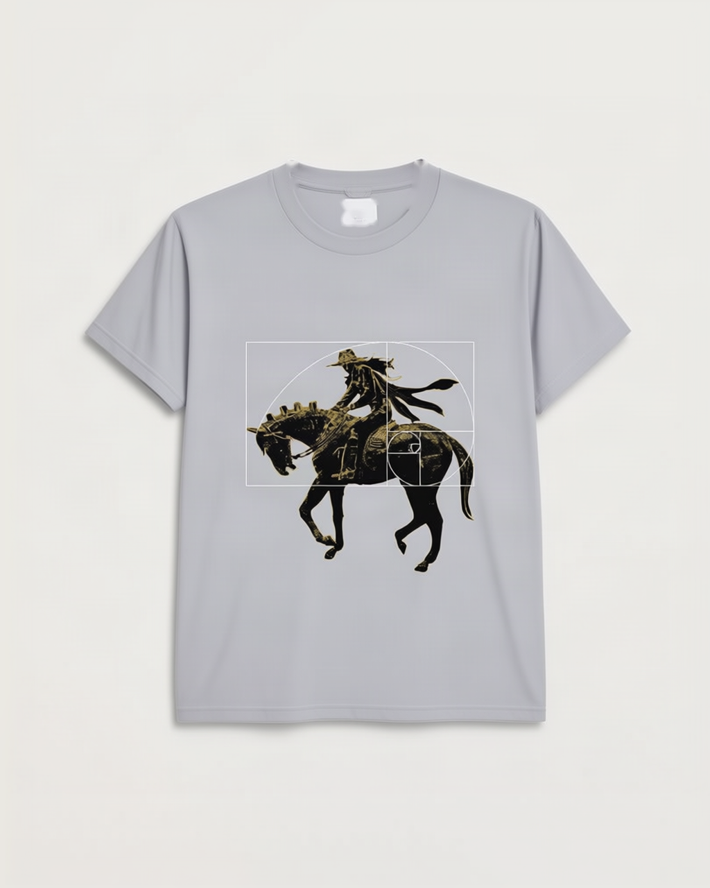 REWORKED 006 Golden Spin light grey tee front – Otaku Studios