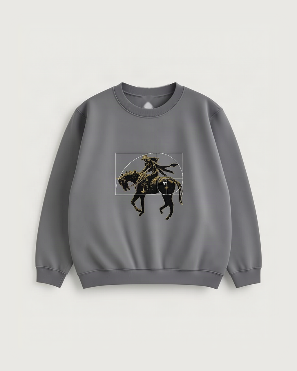 REWORKED 006 Golden Spin dark grey crewneck front – Otaku Studios