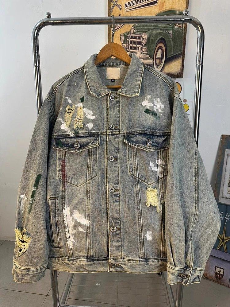 REWORKED 005 Moonlight Distressed Denim Jacket – Otaku Studios
